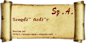 Szegő Azár névjegykártya